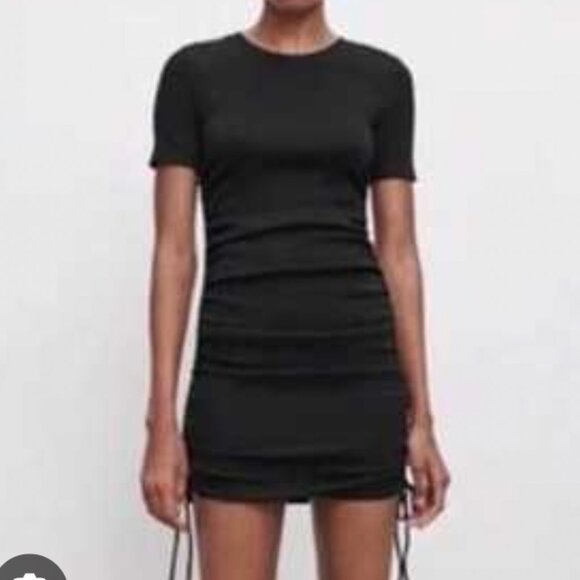 Zara ruched ribbed mini dress - Picture 2 of 4